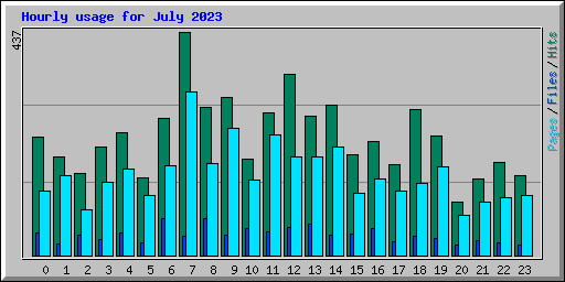 Hourly usage for July 2023
